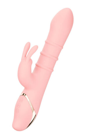 Луксузен силиконски вибратор со вагинална и клиторална вибрација и со ребра кој се движат нагоре надоле- Се полни на УСБ кабелче