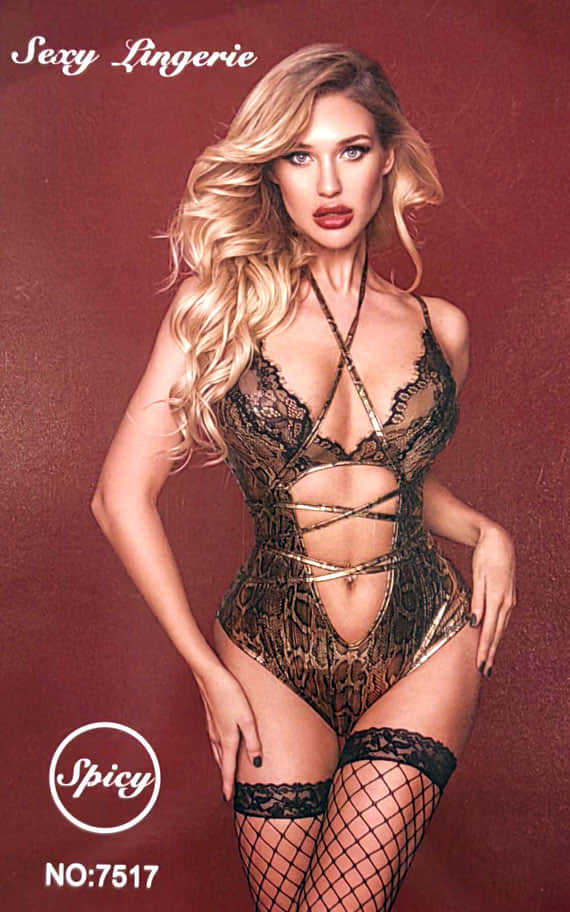 Секси боди со змиски дизајн – универзална големина - боја како на сликата